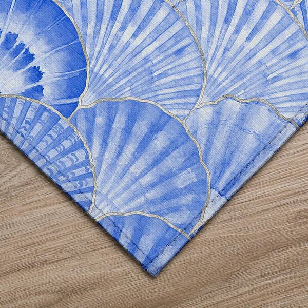 Surfside Cobalt 2 ft. 3 in. x 7 ft. 6 in. Geometric Indoor/Outdoor Area Rug