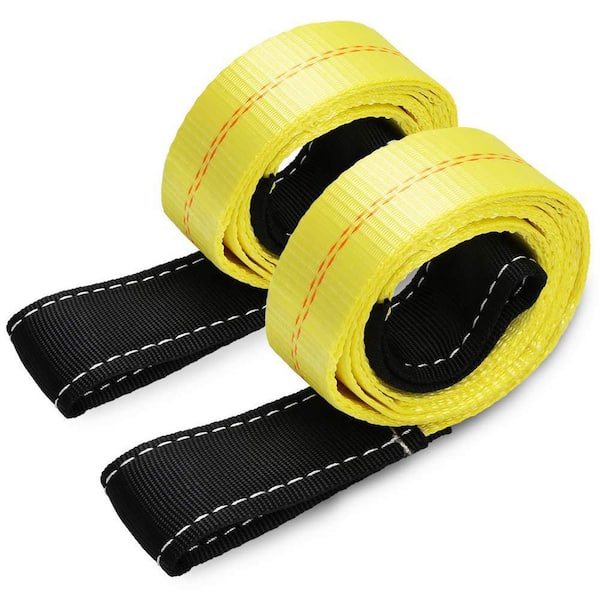 2 in. x 6 ft. Lifting Sling Joist Hanger Straps with 10,000 lbs. Max Vertical Break Strength Capacity, Yellow (2-Pack)