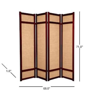 6 ft. Rosewood 4-Panel Room Divider