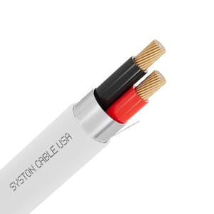 100 ft. 18/2 White CMR Riser Rated Shielded Stranded Bare Copper Security/ Alarm/ Control/ Sound Wire UV Resistant RoHS