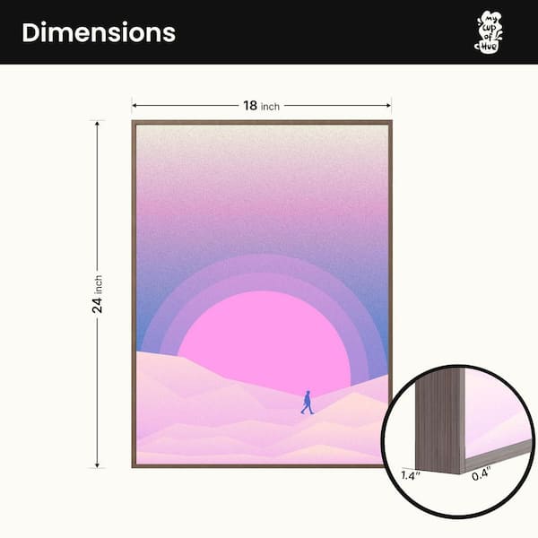 1 Piece Framed Desert Canvas Wall Art Surreal Landscape Wall Decor Sunset Sun Decorative Canvas Print 24 in. x 18 in.