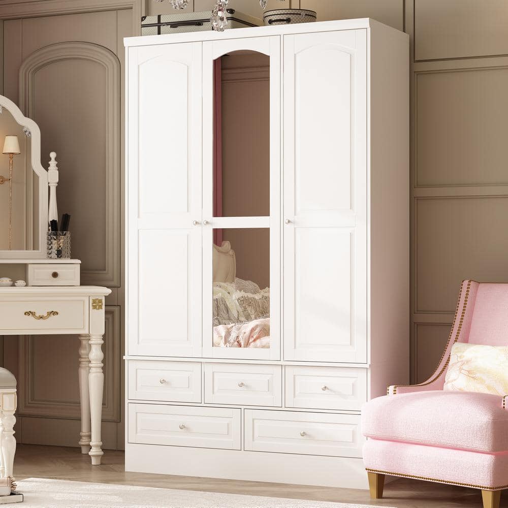White armoire with mirror discount