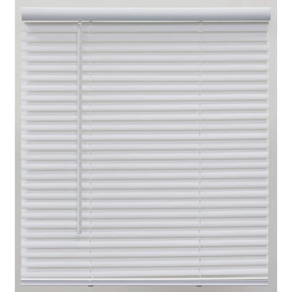 Champion Pre Cut 46 In W X 28 In L Alabaster Cordless Light Filtering   White Vinyl Mini Blinds 10793478593019 64 1000 