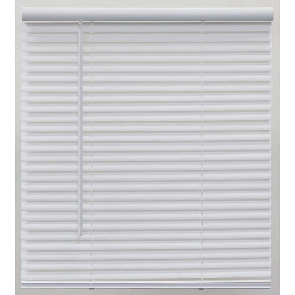 Pre-Cut 40 in. W x 64 in. L Alabaster Cordless Light Filtering Vinyl Mini B