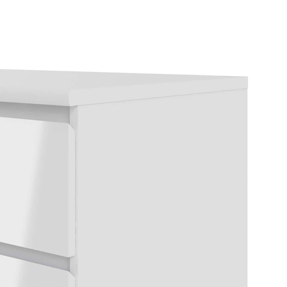 Sleek White High Gloss 6-Drawer Modern Double Dresser
