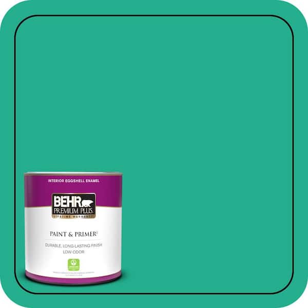 BEHR PREMIUM PLUS 1 qt. #480B-5 Mermaid Song Eggshell Enamel Low Odor Interior Paint & Primer