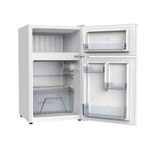3.1 cu. ft. 2-Door Mini Refrigerator in White with Freezer