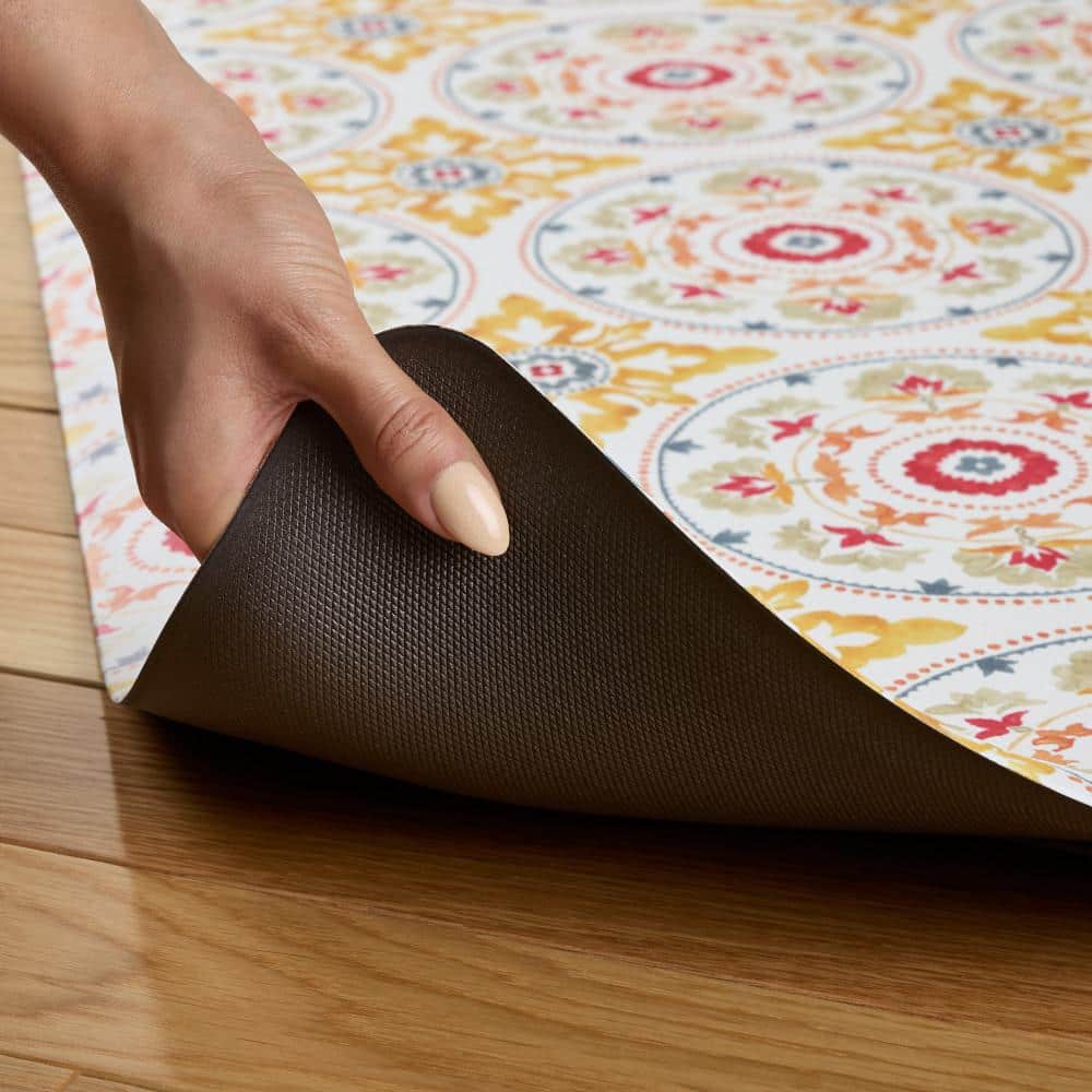 Fiesta Red and Yellow PVC Anti-Fatigue Kitchen Mat