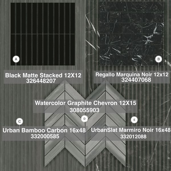 MSI Urban Bamboo Carbon Matte Ceramic Fluted Wall Tile, 16 in. x