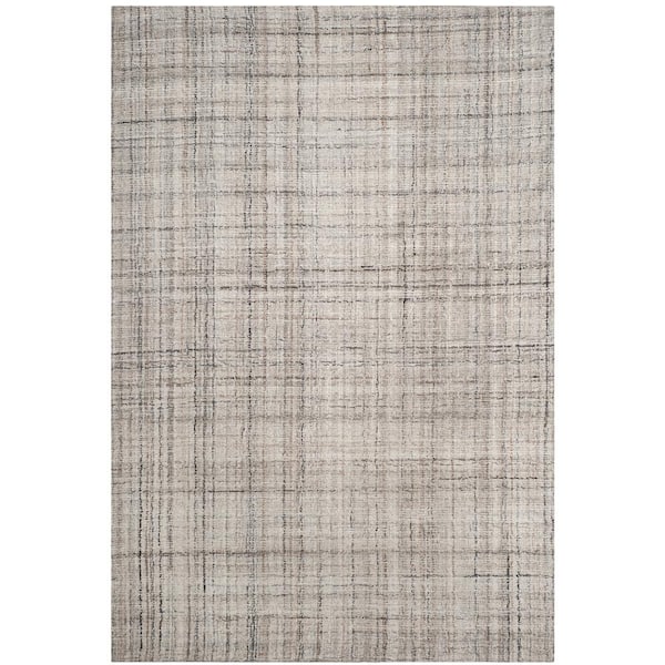 Abstract 6 ft. x 8 ft. Camel/Black Striped Area Rug