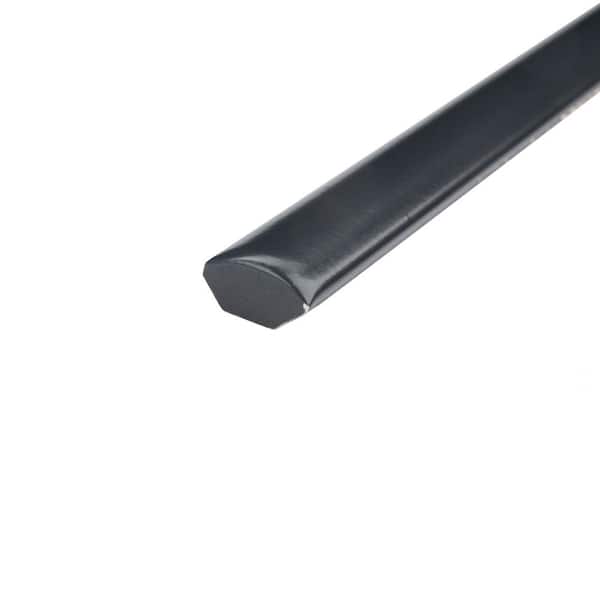 Chester Demi-Bullnose Matte Nero 1/2 in. x 12 in. Satin Ceramic Wall Tile Trim