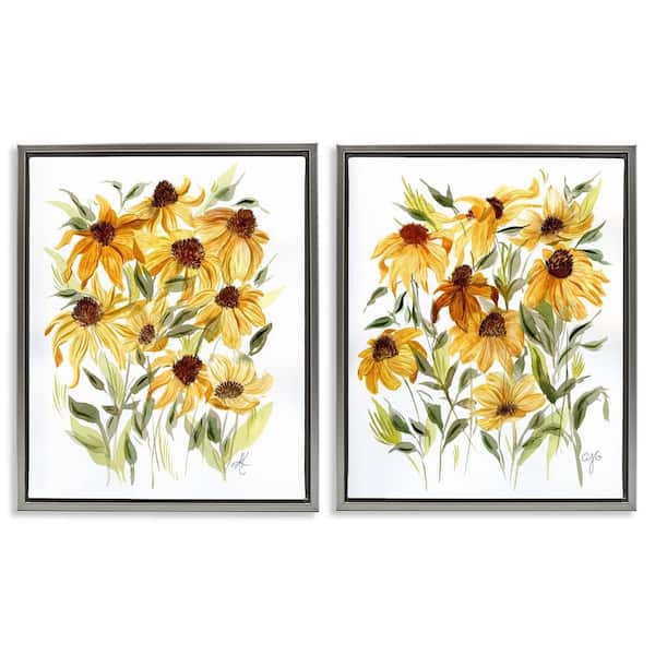 Stupell Industries Yellow Rudbeckia Flower by Alexandria Gilbert Kincaid 2 Pieces Floater Frame Nature Graphic Art Print 31 in. x 25 in.