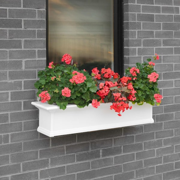 Yorkshire 48 in. x 12 in. Self Watering White Vinyl Window Box