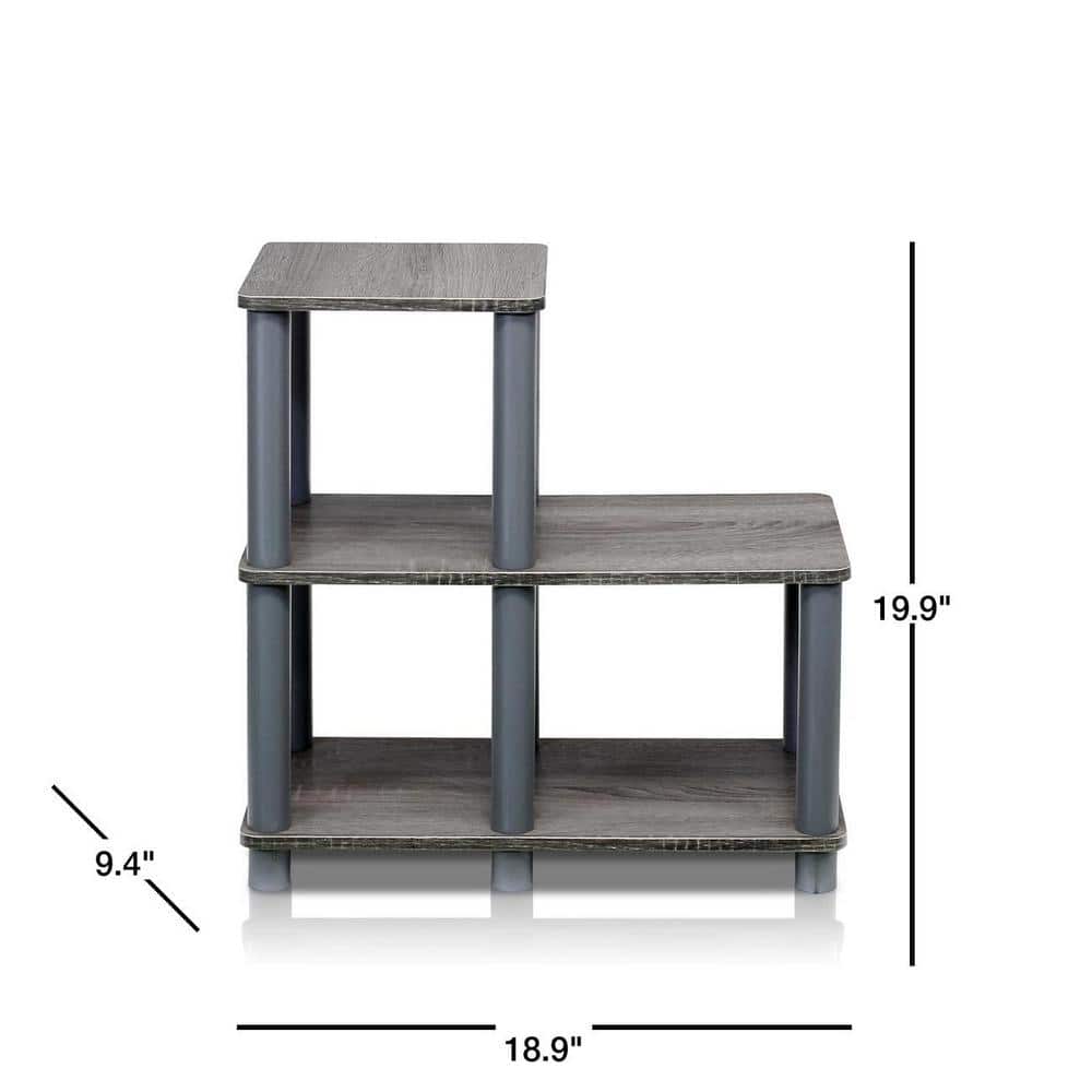 Gray 3-Tier Adjustable Kids' Toy Storage Shelf