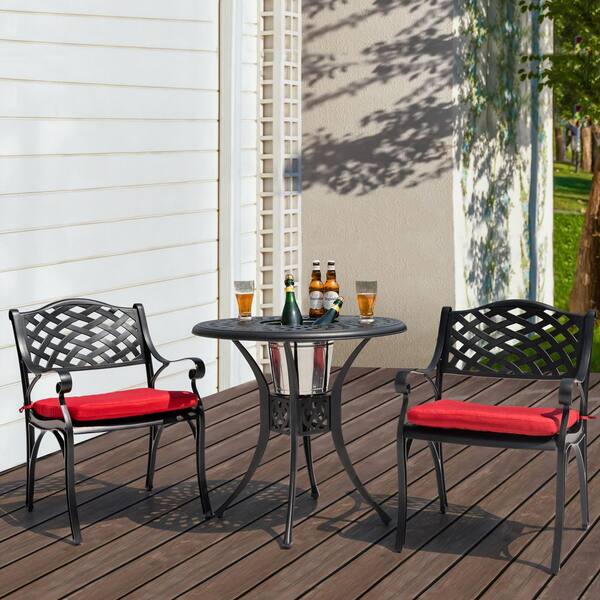 Nuu Garden Patio Red 2-Piece Square Outdoor Seat Cushion Chair Pad