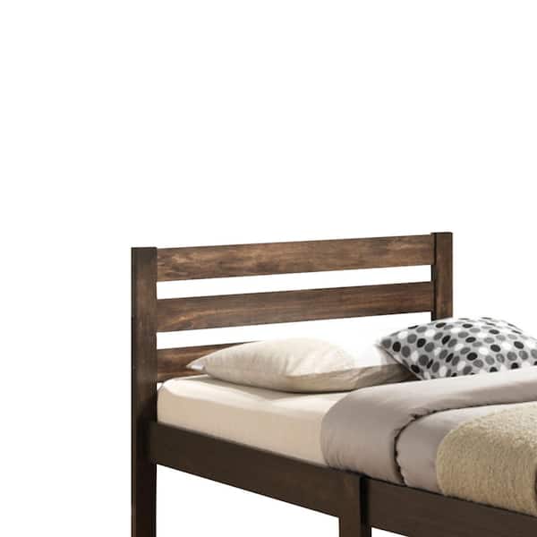 Benjara Simply Design Brown Twin Bed, Brown Twin Bed Frame