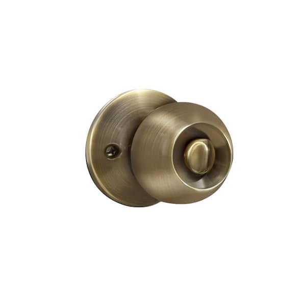 Premier Lock Antique Brass Entry Door Handle Combo Lock Set with Deadbolt and 8 SC1 Keys Total (2-Pack, Keyed Alike)