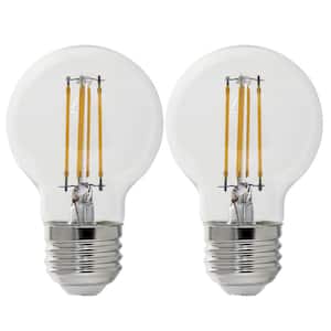 60-Watt Equivalent G16.5 Dimmable Filament CEC 90 CRI Clear Glass Globe E26 LED Light Bulb, Bright White 3000K (2-Pack)