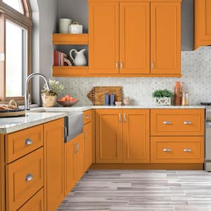 1 qt. #P240-7 Joyful Orange Semi-Gloss Enamel Interior/Exterior Cabinet, Door & Trim Paint
