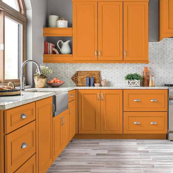 1 gal. #P240-7 Joyful Orange Satin Enamel Interior/Exterior Cabinet, Door & Trim Paint