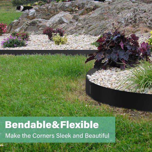 Augbeer 20 ft. x 10 in. Bendable Metal Garden Edging Borders with