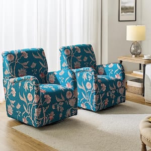 Patsy Transitional Accent Chair With 360° Swivel Set Of 2-TEAL