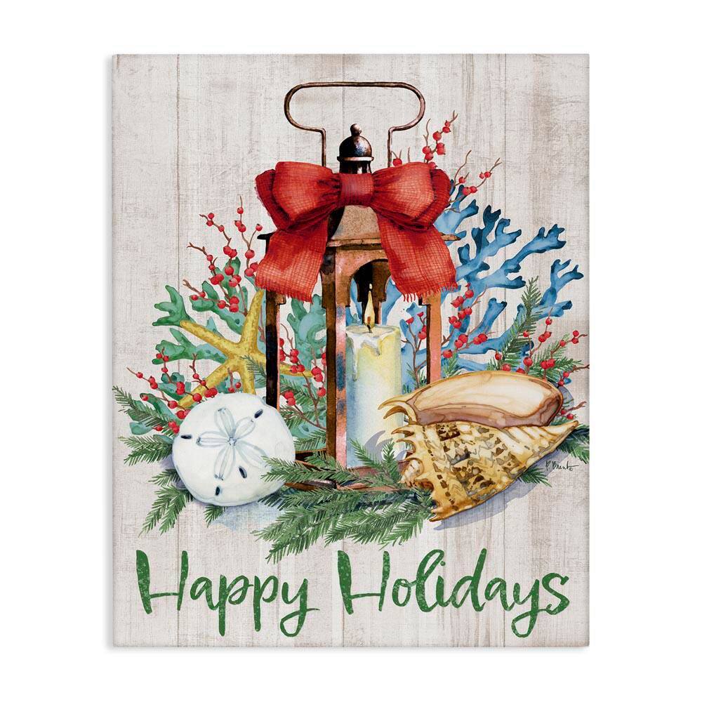 Happy Holidays Nautical Lantern by Paul Brent Unframed Typography Graphic Art Print 48 in. x 36 in. price history on PriceWatchPro