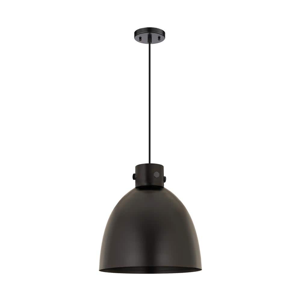 Newton Bell 100-Watt 1-Light Matte Black Shaded Mini Pendant Light with Metal Shade price history on PriceWatchPro