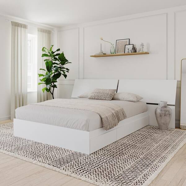 Nexera Panoramic Queen White Headboard 345903 - The Home Depot