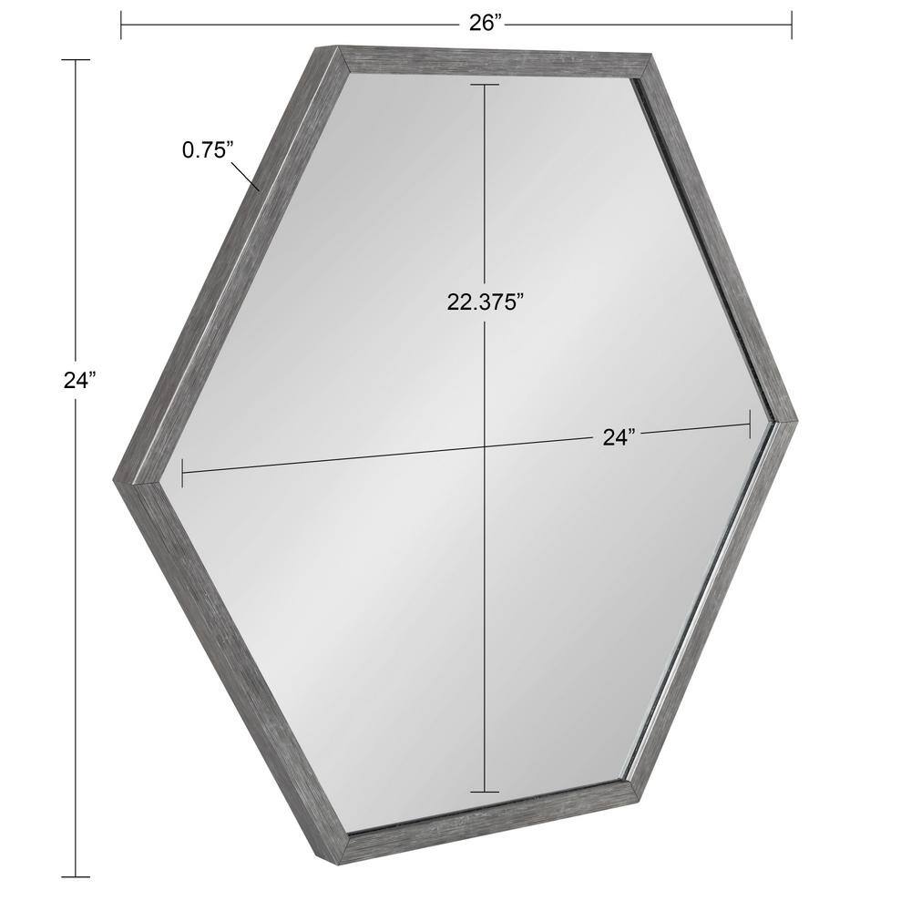 Laverty Hexagonal 30.5" Silver Framed Modern Wall Mirror