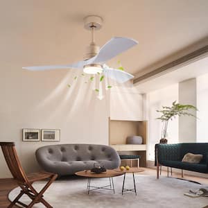 48 in. Indoor White and Gold Modern Ceiling Fan with 3-Color Temperature Integrated LED Light Source and Remote Included