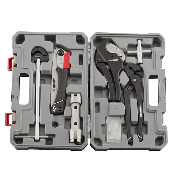 Husky 4-Piece Plumbers Soft Jaw Pliers and Wrench Set D26-4PC