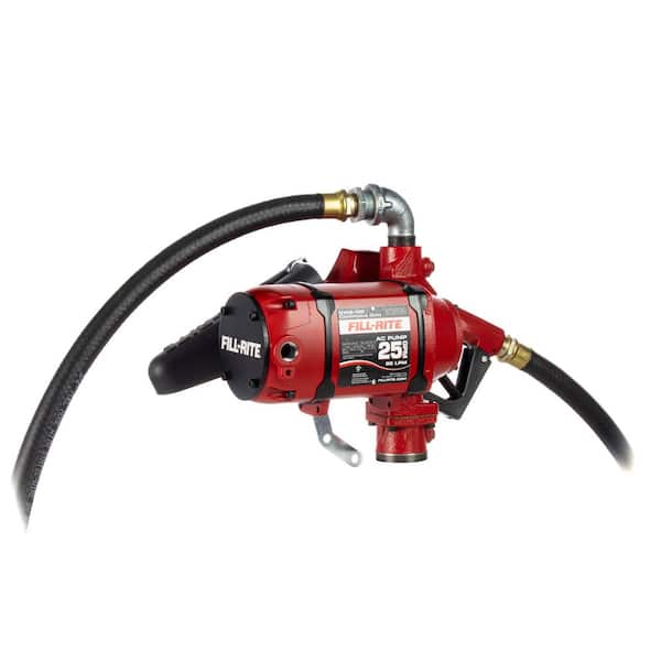 FILL-RITE 120-Volt 25 GPM 1/3 HP Continuous Duty Fuel Transfer Utility Pump with 12 ft. Hose and Unleaded Automatic Nozzle
