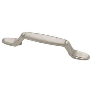 Half Round Spoon Foot 3 in. (76 mm) Traditional Satin Nickel Cabinet Drawer Pull