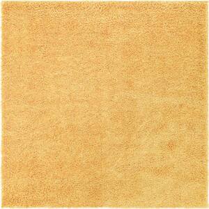 Sun Yellow 9 ft. 10 in. x 9 ft. 10 in. Davos Shag Solid Area Rug