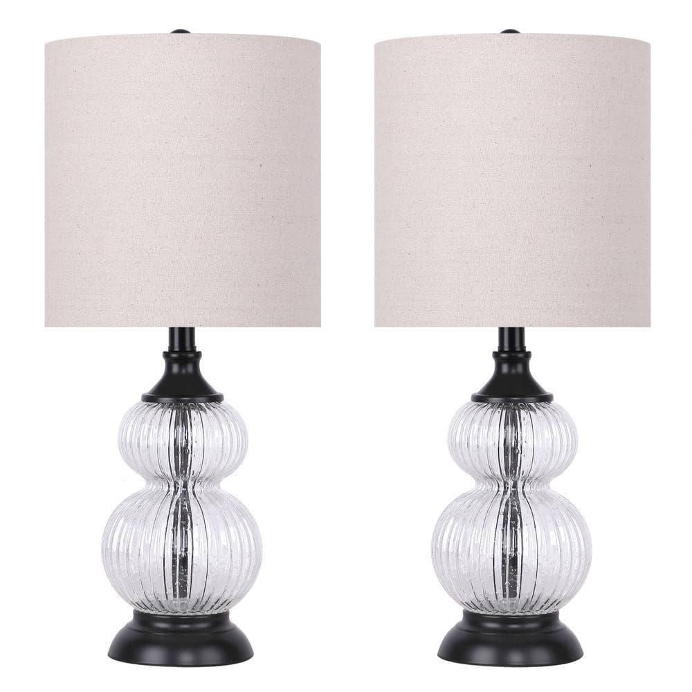 Clear Seeded Glass Table Lamps, Clear Seeded Glass Table Lamp