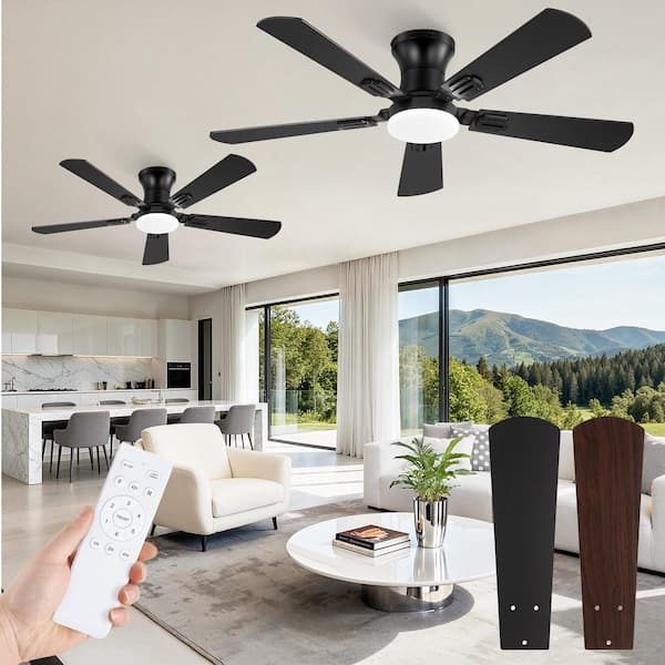 Oaks Aura Airen20in.RGBW Smart Wood Scandi Flush Mount Fandelier6