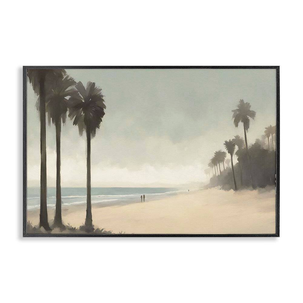 Deserted Beach and Palms by Noah Bay Black Framed Nature Giclee Art Print 12 in. x 18 in. price history on PriceWatchPro