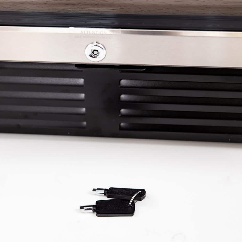 50-Bottle Black and Stainless Steel Freestanding Wine Cooler with Glass Door
