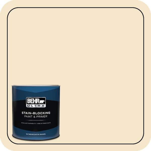BEHR ULTRA 1 qt. #340E-2 Cottonseed Satin Enamel Exterior Paint & Primer