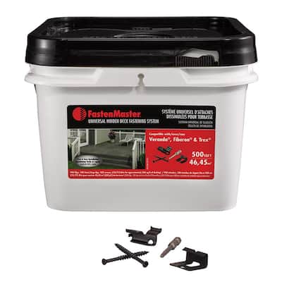 Universal Hidden Deck Fastening System 500 Sq.Ft. FMTHDCLIP-500