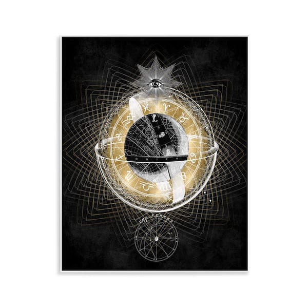 Stupell Industries Zodiac Symbols on Fractal by Oliver Jeffries Unframed Religious Graphic Art Print 14 in. x 11 in.