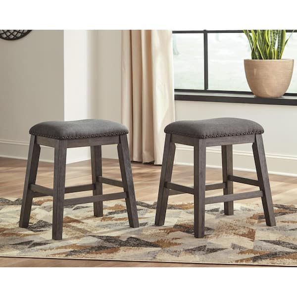 Caitbrook Gray Polyester Counter Height Bar Stool