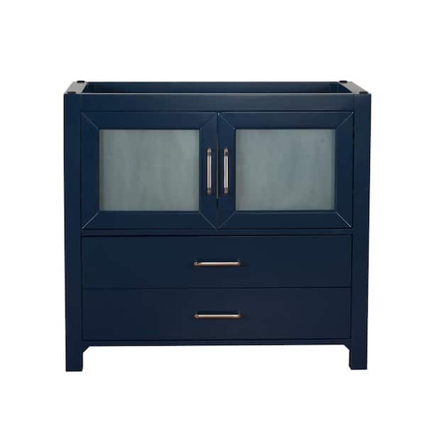 Unbranded Newport 36 in. W x 18 in. D x 33 in. H Bath Vanity Cabinet Only in Dark Blue