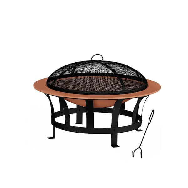 Pure Garden 30 In W X 20 H Round, Wood Burning Fire Pit Home Depot