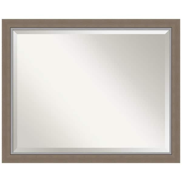 Amanti Art Medium Rectangle Eva Brown Beveled Glass Casual Mirror (25.25 in. H x 31.25 in. W)