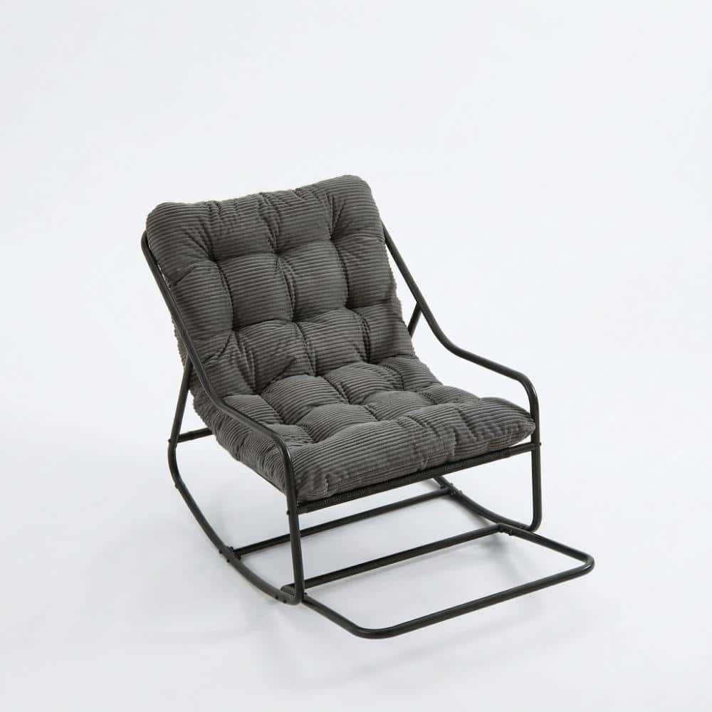 Outdoor Rocking Chair with Soft Thick Cushion, for Balcony and Backyard, Gray price history on PriceWatchPro