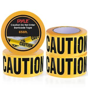 4-Pieces 200 Meters Long Tape Roll Suitable for Do Not Enter Barricade Tape Set (Black and Yellow)