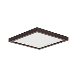 Square Slim Disk Length 5. 5 in. Bronze Square Fixture 3000K New Construction Recessed Integrated Led Trim Kit