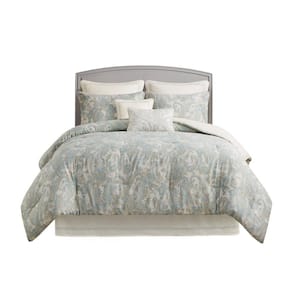 Chelsea 4-Piece Blue Cotton Queen Comforter Set